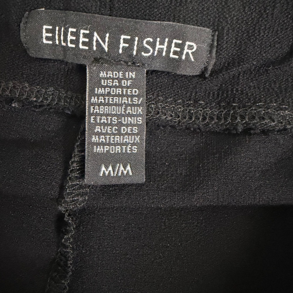 Eileen Fisher Size-M Womens Black Stretch Jersey Leggings Slim Crop Pants - Picture 2 of 11